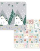 Nichiduta Tarc de joaca 120x120 cm Polar Grey cu cadru metalic pereti din plasa inaltime 65 cm acces cu fermoar covoras spuma cu doua fete 4 inele ajutatoare cu geanta de transport si 100 de bilute multicolore incluse