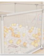 Nichiduta Tarc de joaca Forest Beige 120x120x65 cm cu cadru metalic pereti din plasa acces cu fermoar 4 inele ajutatoare covoras din spuma cu doua fete si 100 de bile incluse