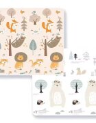 Nichiduta Tarc de joaca Forest Beige 150x180x65 cm cu cadru metalic pereti din plasa acces cu fermoar 4 inele ajutatoare covoras din spuma cu doua fete si 100 de bile incluse