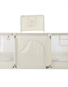 Nichiduta Tarc de joaca pentru copii Beige 180 x 200 x 73cm cadru metalic pereti din plasa poarta de acces covoras din spuma cu doua fete 4 inele ajutatoare si 100 bilute incluse