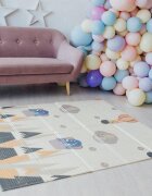 Nichiduta Tarc de joaca pentru copii Light Grey 150 x 150 cm cadru metalic pereti din plasa covoras din spuma cu doua fete 4 inele ajutatoare si 100 bile incluse