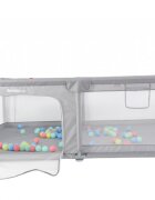 Nichiduta Tarc de joaca pentru copii Light Grey 200 x 200 x 64cm cadru metalic pereti din plasa covoras din spuma cu doua fete 4 inele ajutatoare si 100 bilute incluse