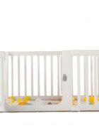 Nichiduta Tarc de joaca pentru copii Safe Play White 120 x 120 x 65 cm cu poarta de siguranta covoras si 100 bile incluse