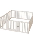 Nichiduta Tarc de joaca pentru copii Safe Play White 150 x 180 x 67cm cu poarta de siguranta covoras si 100 bile incluse