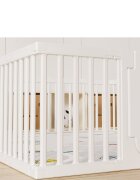 Nichiduta Tarc de joaca pentru copii Safe Play White 150 x 180 x 67cm cu poarta de siguranta covoras si 100 bile incluse