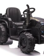 Nichiduta Tractor electric pentru copii Agriculture Black 12V 80W cu telecomanda pornire la buton Mp3 Usb si remorca detasabila