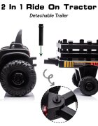 Nichiduta Tractor electric pentru copii Agriculture Black 12V 80W cu telecomanda pornire la buton Mp3 Usb si remorca detasabila