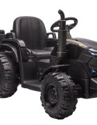 Nichiduta Tractor electric pentru copii Agriculture Black 12V 80W cu telecomanda pornire la buton Mp3 Usb si remorca detasabila