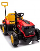 Nichiduta Tractor electric pentru copii Strong Power Red cu remorcatelecomanda 2.4Gacumulator 12V2 motoarex35w faruri cu lumini led functionaleslow startsuspensii2 motoare x 35w