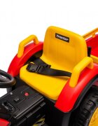 Nichiduta Tractor electric pentru copii Strong Power Red cu remorcatelecomanda 2.4Gacumulator 12V2 motoarex35w faruri cu lumini led functionaleslow startsuspensii2 motoare x 35w