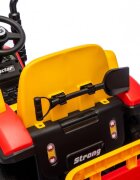 Nichiduta Tractor electric pentru copii Strong Power Red cu remorcatelecomanda 2.4Gacumulator 12V2 motoarex35w faruri cu lumini led functionaleslow startsuspensii2 motoare x 35w