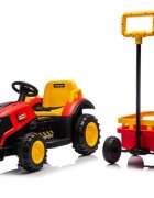 Nichiduta Tractor electric pentru copii Strong Power Red cu remorcatelecomanda 2.4Gacumulator 12V2 motoarex35w faruri cu lumini led functionaleslow startsuspensii2 motoare x 35w