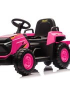 Nichiduta Tractor electric pentru copii Truck Roz cu remorcatelecomanda 2.4G cu 3 vitezeacumulator 12V2 motoarex35wfaruri cu lumini led functionaleslow startsuspensii punte spate