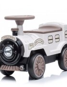 Nichiduta Trenulet fara pedale pentru copii Vintage Train White cu spatiu de depozitare sub scaun recomandat copiilor peste 2 ani