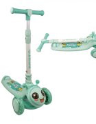 Nichiduta Trotineta pentru copii Honey Bee Green pliabila ghidon din otel inaltime ajustabila pe 3 nivele muzica roti cu lumini LED