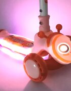 Nichiduta Trotineta pentru copii Honey Bee Green pliabila ghidon din otel inaltime ajustabila pe 3 nivele muzica roti cu lumini LED
