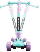 Nichiduta Trotineta pentru copii pliabila cu lumini LED ghidon reglabil pe inaltime manere ergonomice frana pe roata din spate roti silentioase Scooter Crab Pink