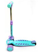 Nichiduta Trotineta pentru copii pliabila cu lumini LED ghidon reglabil pe inaltime manere ergonomice frana pe roata din spate roti silentioase Scooter Crab Pink