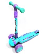 Nichiduta Trotineta pentru copii pliabila cu lumini LED ghidon reglabil pe inaltime manere ergonomice frana pe roata din spate roti silentioase Scooter Crab Pink