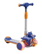 Nichiduta Trotineta pentru copii pliabila cu Muzica si roti silentioase din PU cu lumini Led ghidon reglabil pe inaltime manere ergonomice elice rotativa dimensiune 59 x 30 x 73 cm Blue Bear