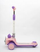 Nichiduta Trotineta pentru copii pliabila cu Muzica si roti silentioase din PU cu lumini Led ghidon reglabil pe inaltime manere ergonomice elice rotativa dimensiune 59 x 30 x 73 cm Purple Bear