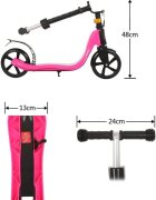 Nichiduta Trotineta pentru copii Rose pliabila cu inaltime reglabila in 5 pozitii cu platforma antiderapanta greutate maxima admisa 80 kg frana spate cric