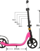 Nichiduta Trotineta pentru copii Rose pliabila cu inaltime reglabila in 5 pozitii cu platforma antiderapanta greutate maxima admisa 80 kg frana spate cric