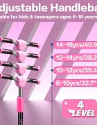 Nichiduta Trotineta pentru copii ScootRide Pink cu 3 roti ghidon reglabil si roti luminoase inaltime reglabila dimensiune 73 x 34 x 36 cm