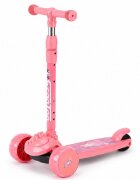 Nichiduta Trotineta pliabila pentru copii Dino pink manere ergonomice ghidon reglabil frana pe roata din spate roti silentioase din PU cu lumini