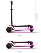 Nichiduta Trotineta pliabila pentru copii Magic Ride Black cu lumini LED ghidon reglabil pe inaltime manere ergonomice frana pe roata din spate roti silentioase dimensiune 60 x 84 cm