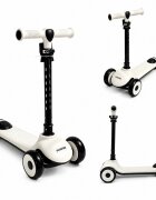 Nichiduta Trotineta pliabila pentru copii Rainbow Rider Black cu functii muzicale si lumini LED ghidon reglabil manere ergonomice frana pe roata din spate dimensiune 60 x 84 cm