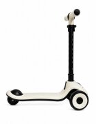Nichiduta Trotineta pliabila pentru copii Rainbow Rider Black cu functii muzicale si lumini LED ghidon reglabil manere ergonomice frana pe roata din spate dimensiune 60 x 84 cm
