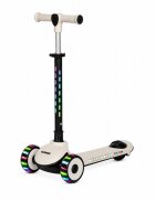 Nichiduta Trotineta pliabila pentru copii Rainbow Rider Black cu functii muzicale si lumini LED ghidon reglabil manere ergonomice frana pe roata din spate dimensiune 60 x 84 cm