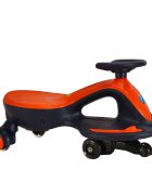 Nichiduta Vehicul electric tip PlasmaCar pentru copii design sportiv fara pedale volan ergonomic cu baterie reincarcabila de 6V4.5AH dimensiune 73 x 34.5 x 39 cm blue orange