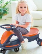 Nichiduta Vehicul electric tip PlasmaCar pentru copii design sportiv fara pedale volan ergonomic cu baterie reincarcabila de 6V4.5AH dimensiune 73 x 34.5 x 39 cm blue orange