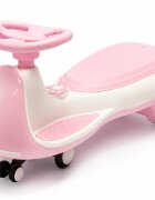 Nichiduta Vehicul electric tip PlasmaCar pink pentru copii design sportiv fara pedale volan ergonomic echipat cu 2motoare performante acumulator de 12V 4.5AH