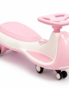 Nichiduta Vehicul electric tip PlasmaCar pink pentru copii design sportiv fara pedale volan ergonomic echipat cu 2motoare performante acumulator de 12V 4.5AH