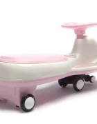 Nichiduta Vehicul electric tip PlasmaCar pink pentru copii design sportiv fara pedale volan ergonomic echipat cu 2motoare performante acumulator de 12V 4.5AH