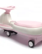 Nichiduta Vehicul electric tip PlasmaCar pink pentru copii design sportiv fara pedale volan ergonomic echipat cu 2motoare performante acumulator de 12V 4.5AH