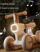 Nichiduta Vehicul fara pedale Ride-On pentru copii Happy Rider Beige cu sunete si lumini dimensiune 57 x 23 x 42cm inaltime pana la sezut 28 cm roti silentioase din spuma Eva