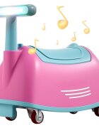 Nichiduta Vehicul RideOn fara pedale pentru copii GlowGO Pink cu roti silentioase pivotante sezut confortabil cu spatiu de depozitare lumini LED frontale sunete
