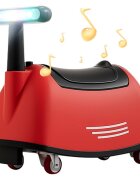 Nichiduta Vehicul RideOn fara pedale pentru copii GlowGO Red cu roti silentioase pivotante sezut confortabil cu spatiu de depozitare lumini LED frontale sunete