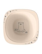 NIP Set 2 castroane pentru mancarea copiilor cu motive gravate laser din materiale naturale regenerabile fara BPA fara melamina lavabile in masina de spalat vase Made in Germany 4+ luni roz