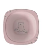 NIP Set 2 castroane pentru mancarea copiilor cu motive gravate laser din materiale naturale regenerabile fara BPA fara melamina lavabile in masina de spalat vase Made in Germany 4+ luni roz