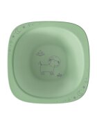 NIP Set 2 castroane pentru mancarea copiilor cu motive gravate laser din materiale naturale regenerabile fara BPA fara melamina lavabile in masina de spalat vase Made in Germany 4+ luni verde