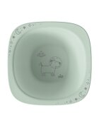 NIP Set 2 castroane pentru mancarea copiilor cu motive gravate laser din materiale naturale regenerabile fara BPA fara melamina lavabile in masina de spalat vase Made in Germany 4+ luni verde