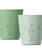 NIP Set 2 pahare pentru copii cu motive gravate laser din materiale naturale regenerabile fara BPA fara melamina lavabile in masina de spalat vase Made in Germany 12+ luni verde