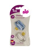 NIP Set 2 suzete Cherry Boy cu tetina rotunda din latex natural 0-6 luni