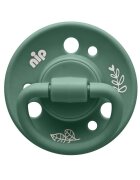 NIP Set 2 suzete Cherry Green Boy cu tetina din latex natural forma rotunda 0-6 luni 38589