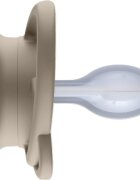 NIP Set 2 suzete My Butterfly cu tetina ortodontica din silicon forma simetrica din materiale naturale regenerabile fara BPA cutie de transport si sterilizare maro 0-6 luni